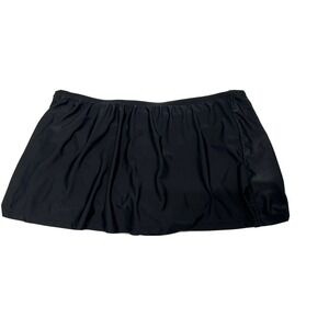 Catalina Swim Skirt Black Side Slit Swim Suit Skirted Bottom Size 16W 1X